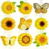 Enfeites de Madeira de Verão para Pendurar Transfronteiriços, Conjunto de Enfeites de Árvore de Verão, Decoração de Pingente de Girassol e Borboleta