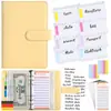Bolsa com Zíper para Caderno Transfronteiriço em Estoque Caderno Macaron Couro PU Livro de Orçamento Caderno Planejador de Dinheiro Planejador
