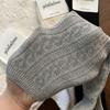 Corea del Sur Dongdaemun Glalalane Calcetines de Algodón de Tubo Alto para Mujer Importados con Diseño Trenzado, Color Sólido, Calcetines Caídos a la Altura de la Pantorrilla