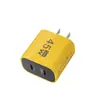 Cargador Dual PD de 45W Adecuado para Cargador de Teléfono Móvil Apple Huawei Samsung 5V2A12W Cabezal de Carga Dual C Multipuerto