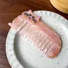 Pente de Cabelo Korean Acetate de Dentes Largos, Pente Gatinho Fofo Retrô, Escova de Cabelo Portátil para Necessaire Estampa de Leopardo Antiestática