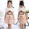 Camisón de niña verano delgado manga corta pijamas para niños vestido de verano de niña manga media ropa de casa al por mayor