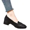 Sapatos Femininos de Salto Grosso Quadrados Estilo Retrô 2026 Outono Novo Couro Estilo Britânico Francês Versátil Solado Macio Mocassins