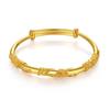 Nuevo brazalete de brocado florido color oro arena push-pull color oro brazalete sólido de ratán de acacia joyería de oro de estaño ajustable venta al por mayor