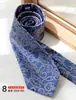 Gravata de 8cm para Homens, Amarrada à Mão, Moderna, Retrô, Juvenil, Elegante, Traje Formal, Acessórios com Padrão para Terno de Negócios para o Trabalho
