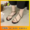 Sandalias Romanas Planas Tendencia Ins 2025 Verano Nuevo Estilo Hada Suave Versátil Simple Sandalias de Chancla Estudiante para Mujer