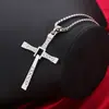 Collar con colgante de cruz para hombre European and American Thunder Speed and Furious 8 Acero de titanio Exquisito Casual Tipo duro