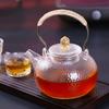 Olla de vidrio resistente al calor martillada hecha a mano estilo japonés Olla de cola Tetera para hervir Estufa de cerámica eléctrica Juego de té Kung Fu