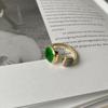 Anillo Abierto de Piedra Preciosa de Fritillaria para Mujer, Ins de Moda, Lujo Ligero, Diseño Nicho, Anillo para Dedo, Moderno, Personalizado, Anillo con Sensación de Alta Gama