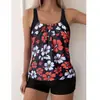 Nuevo Conjunto de Bañador de Dos Piezas Transfronterizo de Amazon para Mujer, Tankini con Estampado, Conjunto de Dos Piezas de Boxer para Vacaciones para Mujer