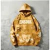 Sudadera con Bordado de Letras Patchwork Desgastado, Sudadera Holgada de Estilo Americano High Street, Sudadera con Capucha Lavada Vintage para Hombre