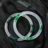 Pulsera color jade pulsera de jade hielo pulsera para niños verde claro flor flotante delgada redonda tintineante cuarzo roca pulsera de jade al por mayor