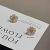 Pendientes Dulces de Mariposa Estilo Mori para Mujer Verano Fresco Combinan con Todo Pendientes de Flor Estilo Pequeño y Frío Aguja de Plata S925