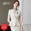 Fornecimento transfronteiriço Terno profissional feminino Manga curta Verão Fino Recepção Roupas de estilo ocidental Elegante Salão de beleza Roupas de trabalho