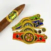 Anilla de puro hot stamping logo dorado banda del pie del puro subetiqueta anti-agrietamiento fijación banda del puro pegatina fija soporte de impresión cinta de doble cara