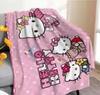 Manta de Franela Suave Sanrio Linda Perro Canela Kuromi Melody Kitty Dibujos Animados Transfronterizos