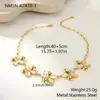 Collar de Acero Inoxidable con Piedra Ojo de Gato de Flor Estilo Europeo y Americano Transfronterizo Cadena para Clavícula Exagerada de Diseño Nicho para Mujer Venta al por Mayor