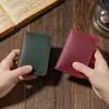 Portatarjetas Retro de Cuero Crazy Horse Completo para Hombres y Mujeres Mini Porta Documentos de Conducir Funda Protectora de Cuero Porta Tarjetas de Crédito de Cuero Genuino