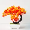 Adornos para plantas en maceta de flores artificiales artificiales plástico 37 mallas Hierba de hielo creciente bonsái pino artificial adornos para plantas de interior decoración