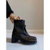 Botas Elasticas Ajustadas de Tacón Grueso Retro para Mujer 2025 Nuevas Botines de Tacón Alto Cuadrados Botas Martin