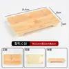 Plato de melamina para hot pot de moda con veta de madera artificial, mismo estilo que los influencers populares, para rollos de res, res grasosa y cordero