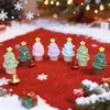 Yqt Mini Cena Natal Pequeno Animal Resina DIY Acessórios Enfeites de Mesa Árvore de Natal Mini Comida Conjunto de Brinquedos