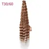 Aubes Cabello Sintético Paquete de Crochet para Cabello Onda Profunda Cabello a Granel 30 Pulgadas 120g Paquete de Cabello para Mujeres