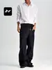Jeans Original Fengmei Estilo Americano Denim Azul para Homens e Mulheres Soltos High Street Fechamento Assimétrico Resistente à Cor Casual Calças de Perna Reta Perna Larga