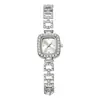 Reloj cuadrado de cuarzo de moda para mujer, superventas transfronterizo, de lujo ligero con incrustaciones de diamantes, directo del fabricante, disponible para dropshipping