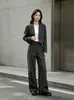 Elegante decoración de botón de retrato, pantalones de trabajo estilo Napoleón, nueva moda de otoño, pantalones casuales rectos holgados y elegantes