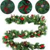 Bola navideña encriptada de 2,7 metros, flor de ratán, corona de árbol de Navidad, puertas y ventanas, decoración de escaleras, decoraciones colgantes