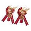Set de Ramilletes de Boda para Miembros de la Familia, Novio y Novia, Ramillete de Boda Estilo Chino para Padre y Madre, Broche de Qipao Xiuhe