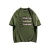 Blusa de Verão Feminina Estilo Coreano Doce com Estampa de Letras, Gola Redonda e Manga Curta, com Sensação Relaxada e Versátil para o Trabalho e Uso Casual