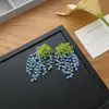 Pendientes de Flor Coloridos con Aguja de Plata Estilo Vacaciones de Verano, Pendientes de Moda de Lujo Ligero de Alta Gama, Accesorios para Orejas de Nicho para Mujeres