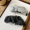 Presilha Banana Plissada Bolha de Renda com Bolinhas Estilo Coreano para Mulheres, Acessório de Cabelo de Luxo para Primavera e Verão para Rabo de Cavalo Alto