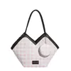 Design de Nicho Fita Xadrez Grande Capacidade Bolsa para Trabalho e Deslocamento Feminina 2025 Nova Bolsa Tote Versátil de Ombro