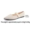 Nuevos Zapatos Mary Jane Planos de Punta Aguda con Pedrería Estilo Comercio Exterior para Mujer, Mocasines de Gamuza Poco Profundos de Tamaño Grande Estilo Coreano para Todas las Estaciones