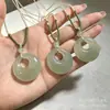 Popular jade Hetian natural en color aguamarina transparente, colgante de paz, jade Dongling, Buda Ruyi, jade Pixiu, placa Wushi