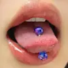 Unha de língua com revestimento acrílico, decoração de língua com miçangas, aço inoxidável, corpo de unha de língua AB, joias para piercing, fábrica, atacado direto