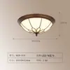 Luminária de teto vintage para quarto estilo italiano, Luminária redonda de tecido retro artística estilo sul-asiático para quarto principal, Luminária minimalista para escritório