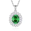 Transmisión en Vivo de Tiktok Dropshipping Collar de Plata S925 Floral Esmeralda Accesorios para Mujer Regalo Cadena para Clavícula Conmemorativa Colgante