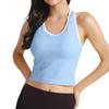 Regata Esportiva Feminina Lulu Sem Costura com Rosca e Bojo para Corrida Fitness Alta Elasticidade Ebb Respirável Secagem Rápida Regata de Yoga