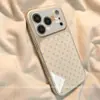 Adecuado para carcasa de teléfono Apple 17 Pro Max iPhone 16, lindo de dibujos animados para mujer, estilo coreano de alta gama, gorro de dormir de lunares, oso