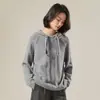 [Mistura de Lã de Alpaca] Moda Outono e Inverno e Mais Fácil de Combinar Suéter de Tricô com Capuz Manga Longa Quente Macio Ceroso Suéter de Lã Feminino