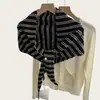 Bufanda Triángulo de Punto Rayada Simple Moda Estilo Coreano Chal para Mujer Otoño Invierno Viaje Diario Versátil Multifuncional Bufanda para el Cuello