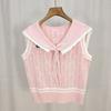Verano Nuevo Chica Caliente Estilo Coreano Nicho Moda Tops, Chalecos, Prendas de Punto, Look Adelgazante Camisetas con Cuello Marino para Ropa Exterior
