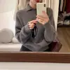 Suéter Minimalista de Lã Pura para Mulheres, Quente e Grosso, Design Estiloso, Suéter Básico com um Toque de Elegância, Estilo Relaxado, Caxemira de Outono e Inverno
