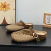Mules de Malla Tejida Hueca para Mujer 2026 Tendencia Primavera/Verano Súper Populares Estilo Romano Retro Zapatos Medios Adelgazantes