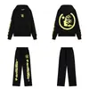 Sudadera con Estampado de Letras Hellstar Hellstar Conjunto de Pantalones Casuales Holgados para Hombre