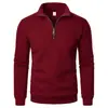 Moletom casual com meio zíper e gola alta, transfronteiriço, moderno, estiloso, simples, para o dia a dia, folgado, plus size, pulôver masculino de fleece